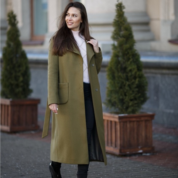 Wool coat long Heather Dark Gray women’s winter - Picture 10 of 15